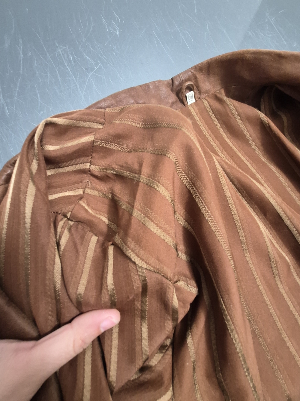Vintage Brown Double-Breasted Leather Blazer - Picture 7 of 9